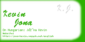 kevin jona business card